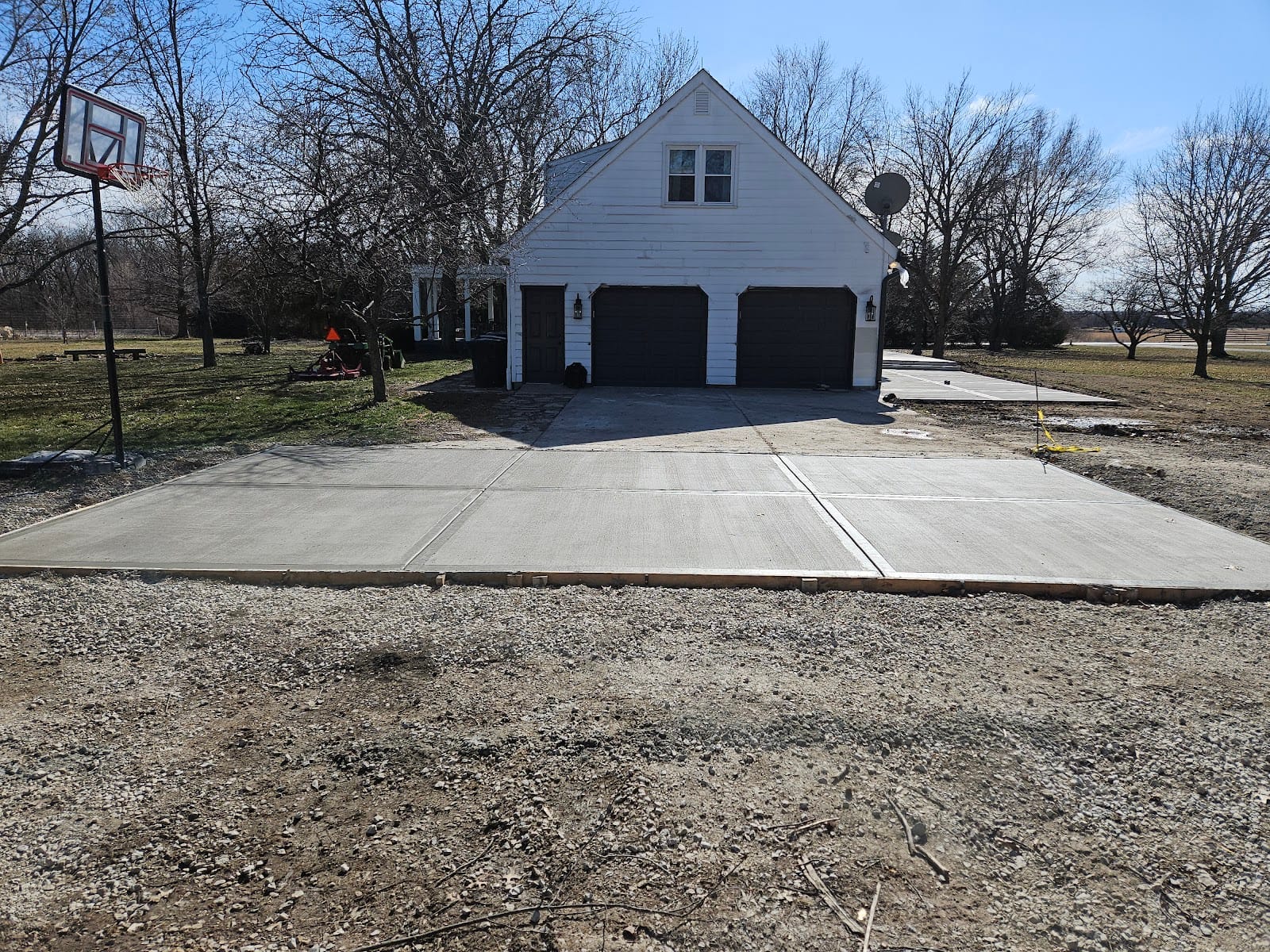 New concrete driveway poured in front of a Kansas City home